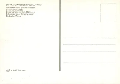 Saudações do Schwarzwald — Kyllast® 31.036.134 — Verso
