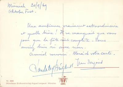 Bavarois gourmand — 'Das hat mir der Arzt verschrieben!' — Lengauer, n° 3093 — Verso