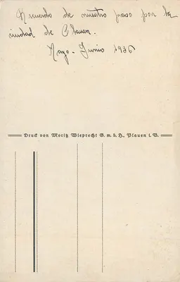 Plauen i.B. — la ville des pointes — F. Winslauer — Verso