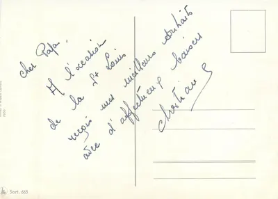 Arranjo de flores — Parabéns — editor desconhecido, número de série 665 — Verso