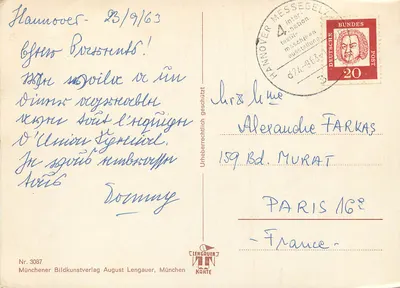 Złodziej w rajskim ogrodzie — z aniołami — wydawca Lengauer, nr 3087 — Rewers