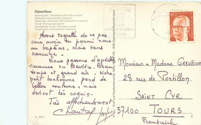 Alpenblumen — Flores Alpinas Selvagens — Dia- und Postkartenverlag Hans Herter KG — Verso