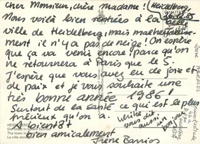 Heidelberg — cidade nevada — Aufnahme Künstler — série 840 — Verso