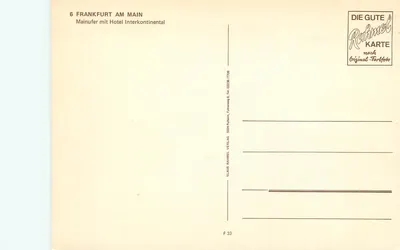 Frankfurt am Main — Mainufer z Hotel Interkontynental — Klaus Rahmel Verlag — Rewers