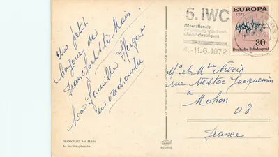 Frankfurter Rundschau — budynki publiczne z reklamami OSRAM, MAGGI, MOUSON — wydawca Verlag Michel & Co. n° 925/165 — Rewers