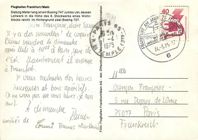 Luchthaven Frankfurt/Main — Boeing 747 Pan Am — uitgever Flughafen Frankfurt/Main AG — Achterkant