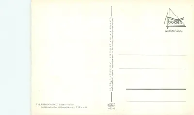 Freudenstadt — vista panorâmica — Bodan-Aussichtskartenverlag H. Backelmann — Verso