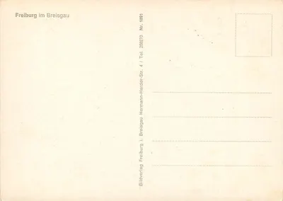 Freiburg im Breisgau — a cidade da floresta, do vinho e da gótica — Bildverlag Freiburg im Breisgau, n° 208270 — Verso