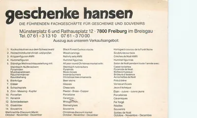 Igreja de São Domingos — Freiburg im Breisgau — editor desconhecido, número de série não visível — Verso