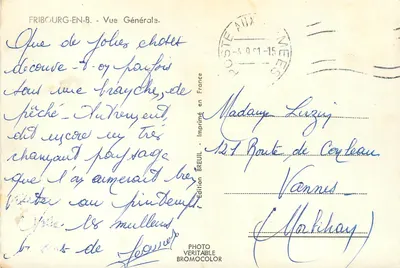 Fribourg-en-Bâle — Vista Geral — Edição BREUILL — Verso