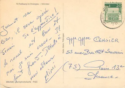 Freiburg im Breisgau — Münster — Gebbr. Metz, Tübingen, n° 300/545 — Rewers