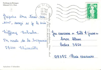 Freiburg im Breisgau — Catedral — editor T. Schneider — Verso