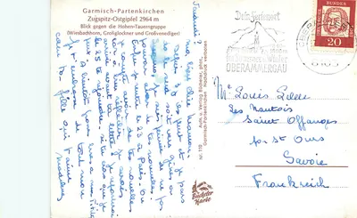 Zugspitze-Ostgipfel — widok na Hohen Tauern — wydawca Garmisch-Partenkirchen, nr 110 — Rewers
