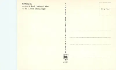 Hamburg — Na nabrzeżu św. Pawła — Bild & Druck Holsten & Verlag Lux — Rewers