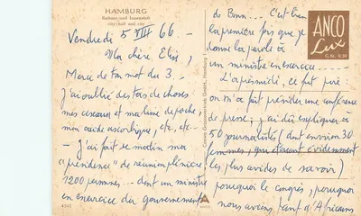 Hamburgo — Rathaus e Innenstadt — Conwa Grossoverrieb GmbH, n° 4241 — Verso
