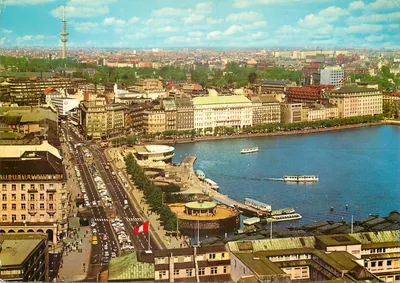 Hamburgo — Jungfernsteig e Binnenalster — Deutsche Bundespost