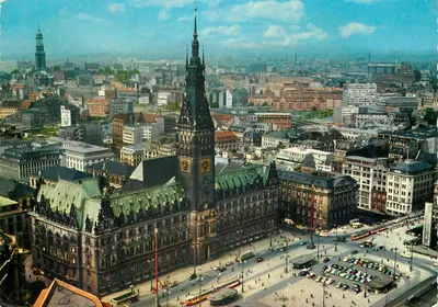Hamburgo — vista aérea do Rathaus — editor Kühnler, n° 920/4