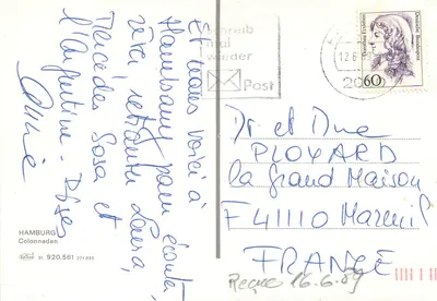 Hamburgo — rua Colonnaden — editor Kudde — Verso