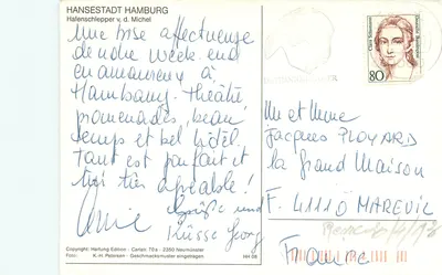 Hamburgo — Navio de salvamento ADRETT — edição Hartung — Verso