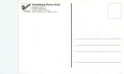 Heidelberg Penta Hotel — uitzicht op de rivier met boot — uitgever Penta Hotels — Achterkant