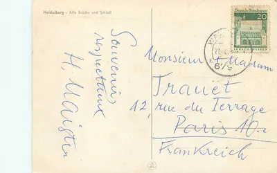 Heidelberg — Vecchia Ponte e Castello — Deutsche Bundespost — Verso