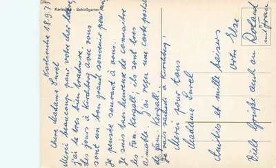 Zamek Karlsruhe — ogród i jezioro z neniepuchami — wydawca nieznany — Rewers