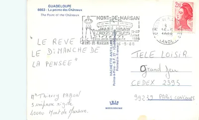 La Pointe des Châteaux — Guadeloupe — wydawca IRIS — Rewers