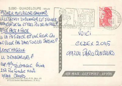 Moule — Guadeloupe — editor Images Caraïbes, n° S.090 — Verso