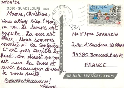 Moule — vista da cidade, editor Images & Carabes, n° S.090 — Verso