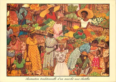 Animação tradicional de um mercado nas Antilhas — Édition et Diffusion de la Culture Antillaise, série PPM 34-12-86