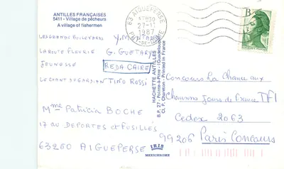 Zeebad van visserij in Aigueperse — Franse Antillen — uitgever IRIS, serie 5411 — Achterkant