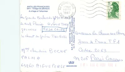 Praia de pescadores — Antilhas Francesas — editor IRIS — Verso