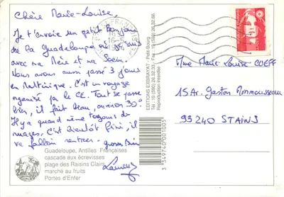 Guadalupe — cascata, praias, mercado — Edições Exbrayat — Verso