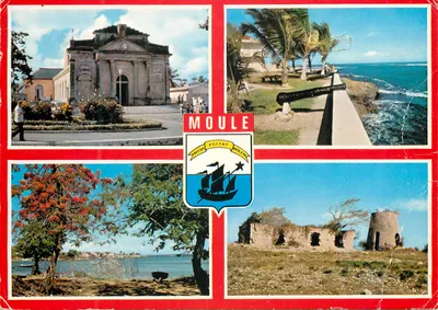 Bilhete postal moderno Guadeloupe Moule