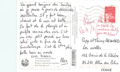Les Saintes — widok panoramiczny i jachty — Wydawnictwo Cyril Exbravat — Rewers