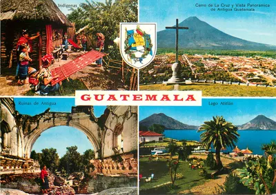 Indígenas tecendo — Ruínas de Antigua — Cerro de La Cruz e vista panorâmica — Lago Atitlán — Guatemala