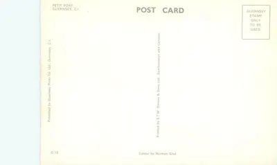 Pequeno Port — Guernesey — editor ET.W. Dennis & Sons Ltd. e série G.18 — Verso