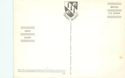 Belvoir Bay — Ilha Herm — British P.O. Stamp — Verso