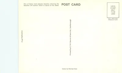Dixcart Bay, Sark — widok na zatokę i skały — E.T.W. Dennis & Sons Ltd., S.7 — Rewers