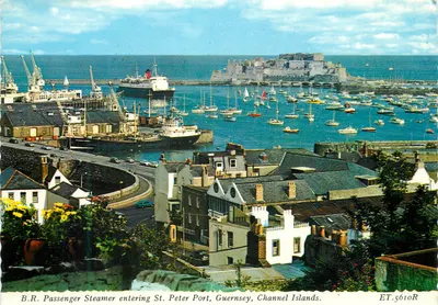St. Peter Port, Guernsey — B.R. Passageiro a vapor entrando — Bamforth & Co. Ltd. ET.5610R