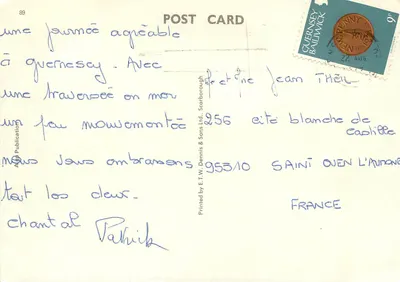 St. Peter Port a partir do Castle Cornet, Guernsey — C.I. — G.52 — Verso