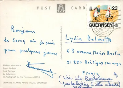 Sark — Monument, Wóz, Plaża, Zamek — Judges Postcards Ltd, Guernesey — Rewers