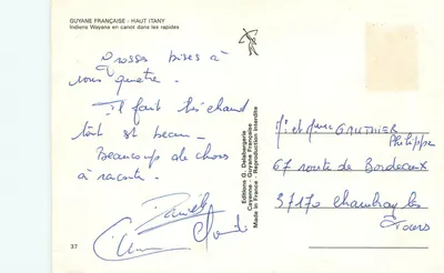 Gujana Francuska - Haut Itany — Wayani w kajaku na wodopadach — Wydawnictwo G. Delabergerie, n°37 — Rewers