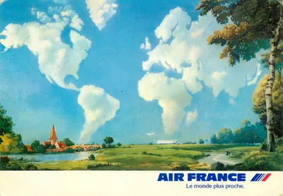 Céu e nuvens em forma de mapa-múndi — Air France — edição Paris