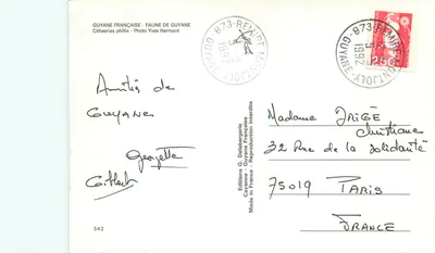 Cithaerias phillips — Fauna da Guiana — Edições G. Delabergerie — Verso
