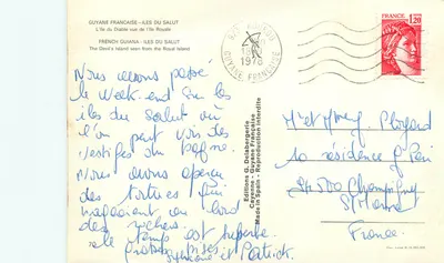 Wyspa Diabła — Gujana Francuska — Wydawnictwo G. Delabergère — Rewers