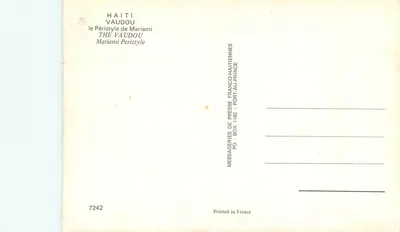 Haïti — Vaudou — Mariami Peristyle — uitgever IRIS, n° 7242 — Achterkant