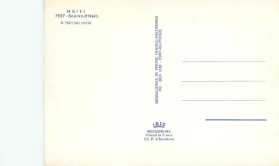 Sorris van Haïti — A Haitian smile — IRIS Mexichrome — Achterkant
