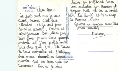 Visserij met net — Haïti — uitgever IRIS, serie 6595 — Achterkant