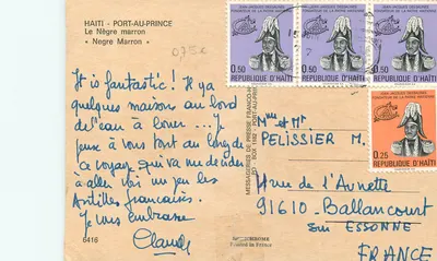 Beeld van de Marron neger — Port-au-Prince — uitgegeven door ARIS — Achterkant